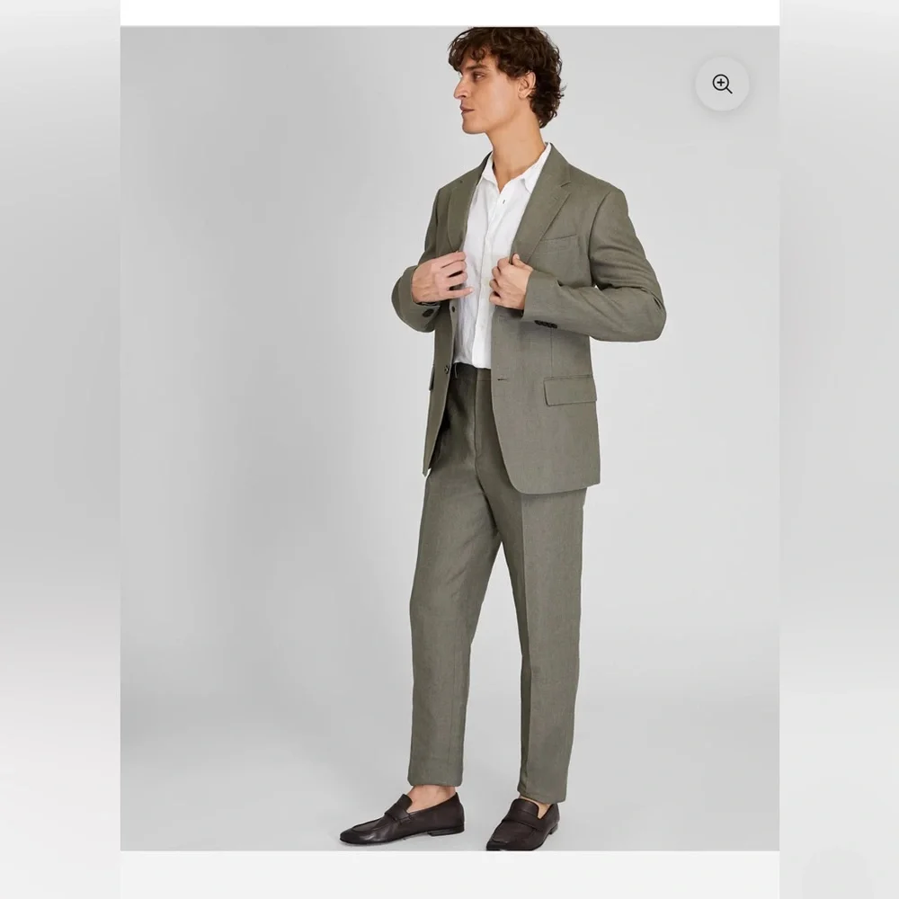 Club Monaco Men's Irish Linen Blazer Olive Green Resort Wear Size 40 NWT